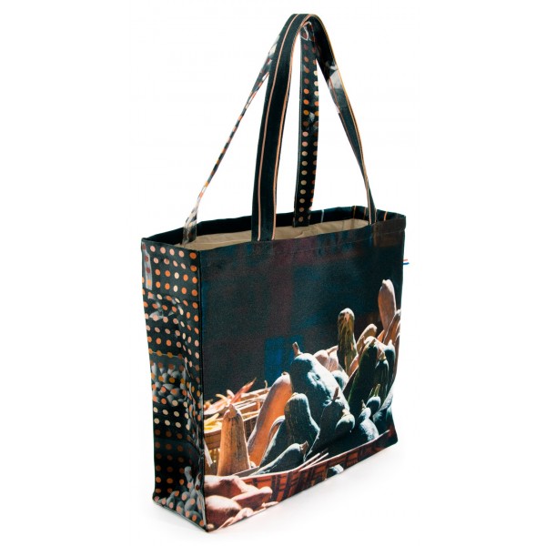 French market bag photo printed vegetable stall -  side squashes - Maron Bouillie reusable grocery bag made in France French market bag photo printed vegetable stall -  side squashes - Maron Bouillie reusable grocery bag made in France