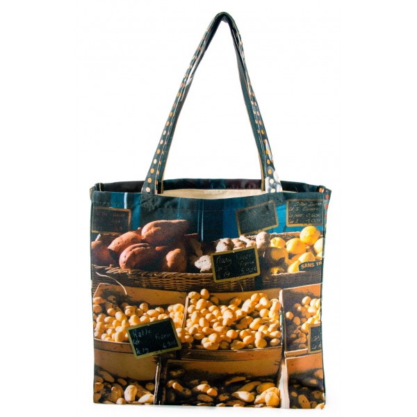 French market bag photo printed vegetable stall -  front Potatoes - Maron Bouillie reusable grocery bag made in France French market bag photo printed vegetable stall -  front Potatoes - Maron Bouillie reusable grocery bag made in France