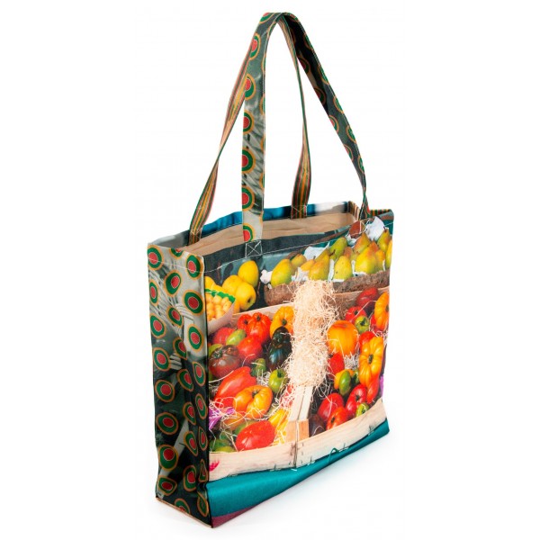 French market bag photo printed vegetable stall -  side Tomates - Maron Bouillie reusable grocery bag made in France French market bag photo printed vegetable stall -  side Tomates - Maron Bouillie reusable grocery bag made in France