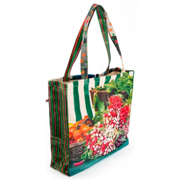 French market bag photo printed vegetable stall -  side Radishes - Maron Bouillie reusable grocery bag made in France French market bag photo printed vegetable stall -  side Radishes - Maron Bouillie reusable grocery bag made in France