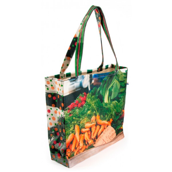 French market bag photo printed vegetable stall -  side Carrots - Maron Bouillie reusable grocery bag made in France French market bag photo printed vegetable stall -  side Carrots - Maron Bouillie reusable grocery bag made in France