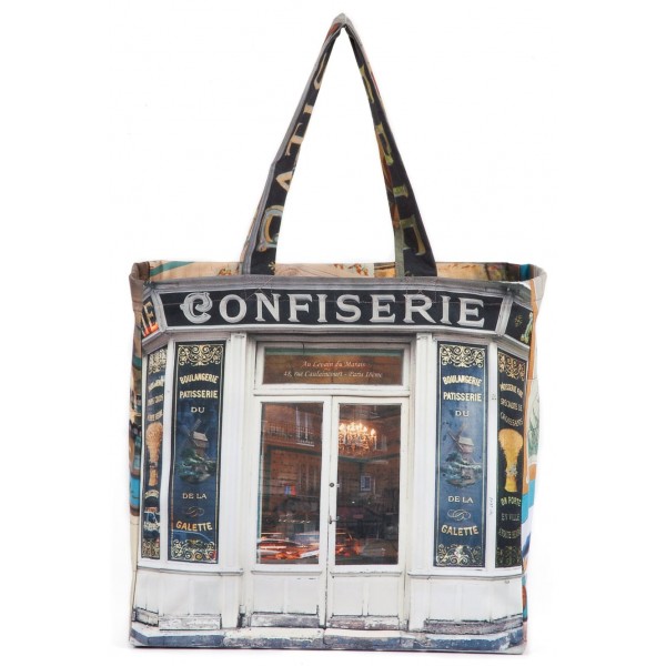Cabas-Paris-retro-Maron-Bouillie-Confiserie Boulangerie face