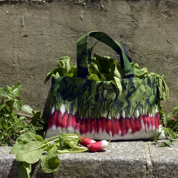 Vegetable bag - Radish bag with radish inside - Maron Bouillie Strolling around the market collection