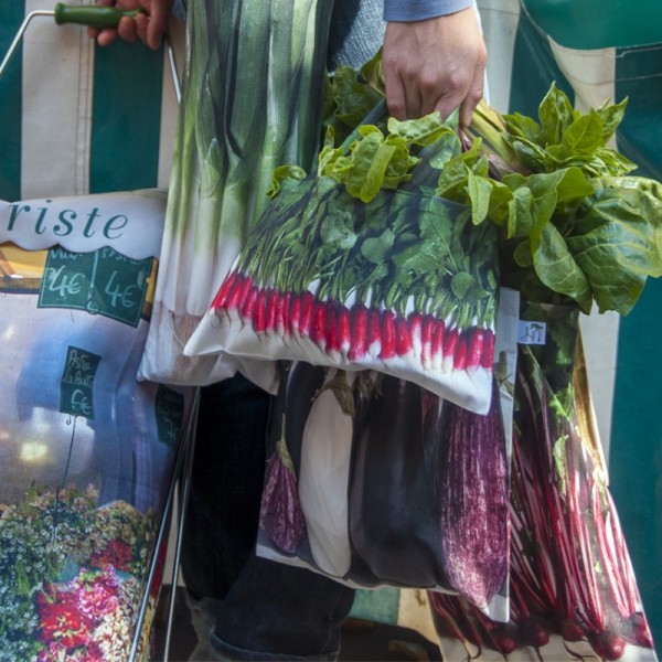 Vegetable bag - Radish bag hand held - Maron Bouillie Strolling around the market collection