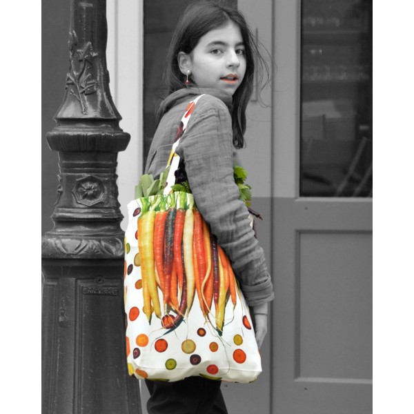 Graphic Vegetable tote bag Carrots - made in France - Maron Bouillie Paris
