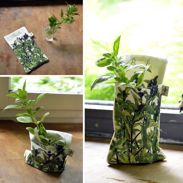 Poches pour herbes aromatiques détail avec verre - Légumes cuisine - Maron Bouillie  Paris - made in France