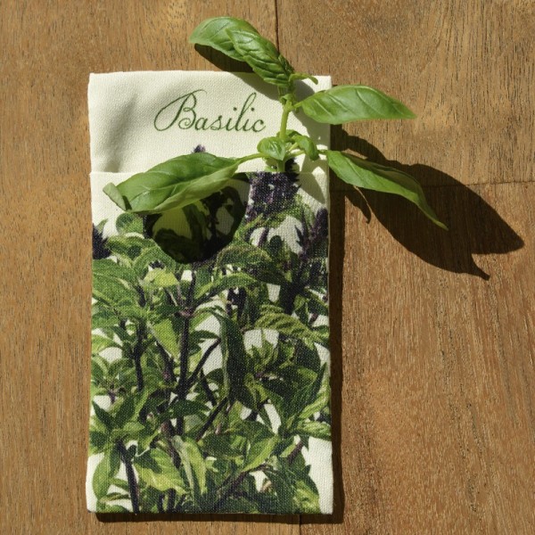 Wall pouch Basil - Vegetables Kitchen - Maron Bouillie Paris - made in France