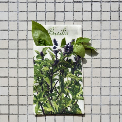 Wall pouch Basil - Vegetables Kitchen - Maron Bouillie Paris - made in France