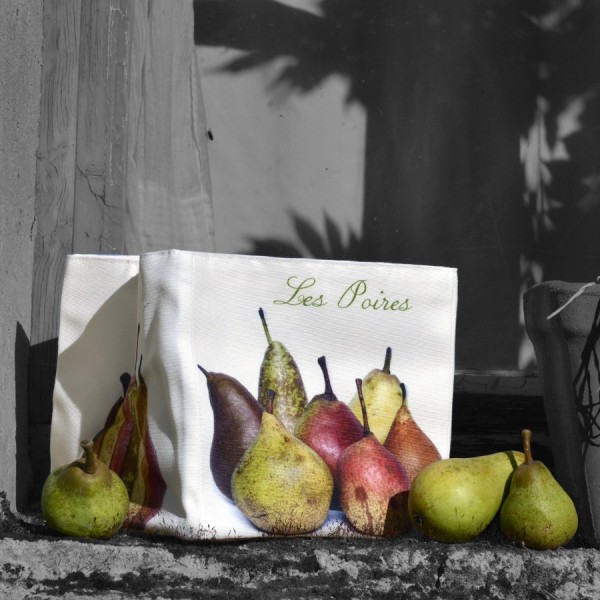 Kitchen fruits box The Pears in front of a window. made in France Fabric basket by Maron Bouillie Kitchen fruits box The Pears in front of a window. made in France Fabric basket by Maron Bouillie
