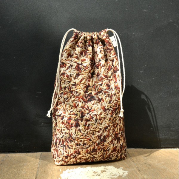 Sachet de rangement pour la cuisine Riz. Maron Bouillie made in France