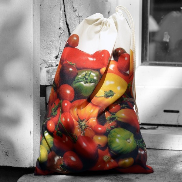 Tomatoes Bag for bulk reusable - for shopping or Kitchen storage Maron Bouillie made in France Tomatoes Bag for bulk reusable - for shopping or Kitchen storage Maron Bouillie made in France