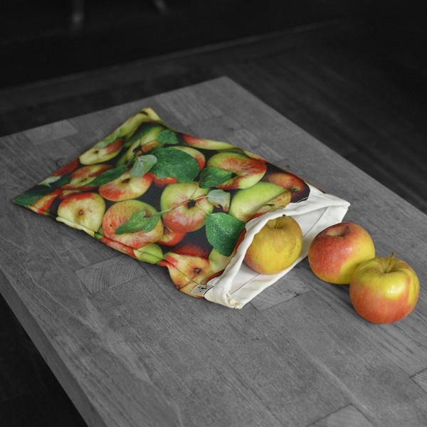 Sac à vrac réutilisable Pommes pour courses ou rangement cuisine - Maron Bouillie made in France Sac à vrac réutilisable Pommes pour courses ou rangement cuisine - Maron Bouillie made in France