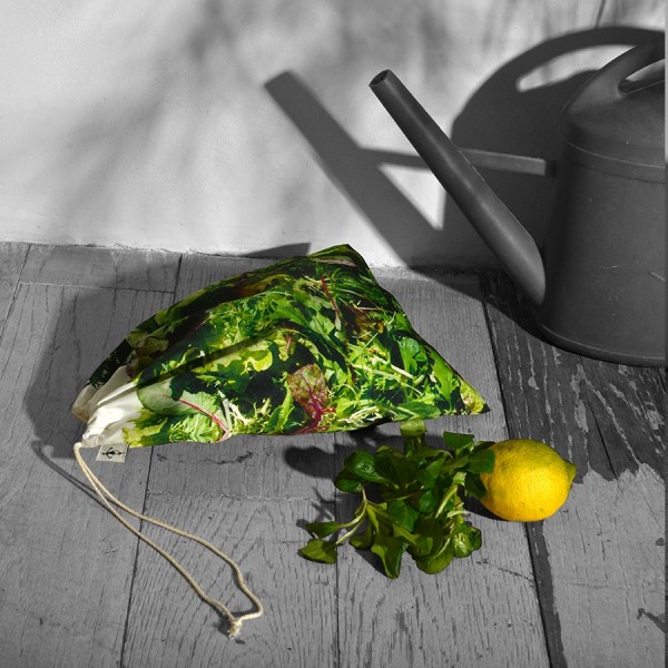 Sac à vrac réutilisable Salades pour courses ou rangement cuisine Maron Bouillie made in France