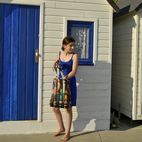 Eco-friendly Tote bag Brocante - "Bonshommes et Matriochka" - Maron Bouillie made in France Eco-friendly Tote bag Brocante - "Bonshommes et Matriochka" - Maron Bouillie made in France