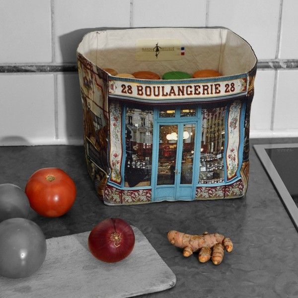 Boite de rangement Boulangerie 28 Paris art déco posé dans une cuisine - Maron Bouillie made in France