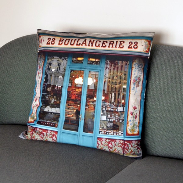 Bakery Boulangerie 28 Cushion cover - Paris retro style collection - Maron Bouillie Paris made in France Bakery Boulangerie 28 Cushion cover - Paris retro style collection - Maron Bouillie Paris made in France