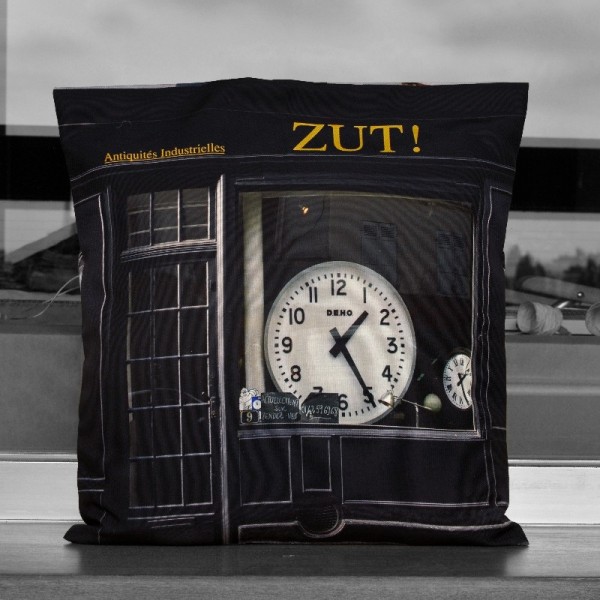Housse de coussin Zut ! collection Paris retro - Maron Bouillie made in France