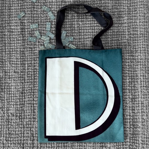 D initial bag with dominoes - Original birthday gift idea for women - Maron Bouillie made in France