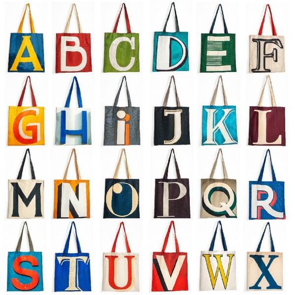 Sacs Alphabet toutes les lettres - Idée Cadeau personnalisé Maron Bouillie made in france