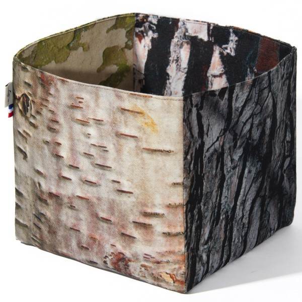 Bark wood home box trompe l’oeil print from Maron Bouillie made in France