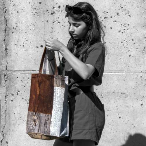 Old Wood daily bag  - MARON BOUILLIE - made in France sustainable bag