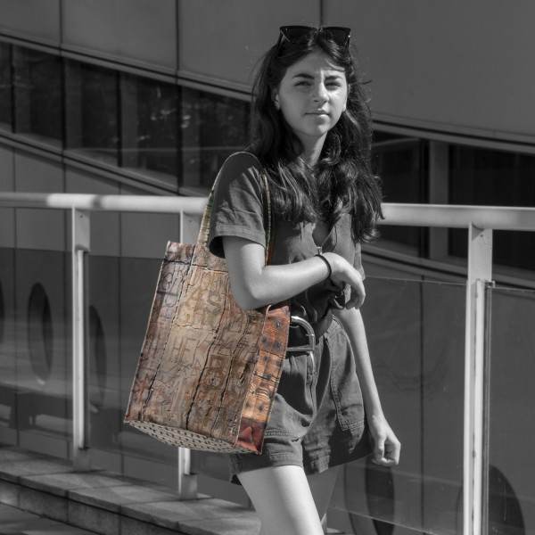 Old Wood daily bag  - MARON BOUILLIE - made in France sustainable bag