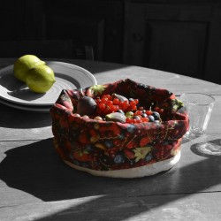 Corbeille Fruits rouges sur du carrelage remplie de fruits variés - Maron Bouillie made in France 2