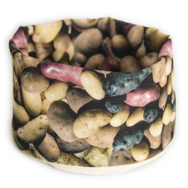 Corbeille légumes Pomme de terre sur fond blanc vue de côté - Maron Bouillie made in France