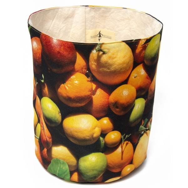Citrus Fruit Basket on a white background side view unfolded - Maron Bouillie made in France Citrus Fruit Basket on a white background side view unfolded - Maron Bouillie made in France