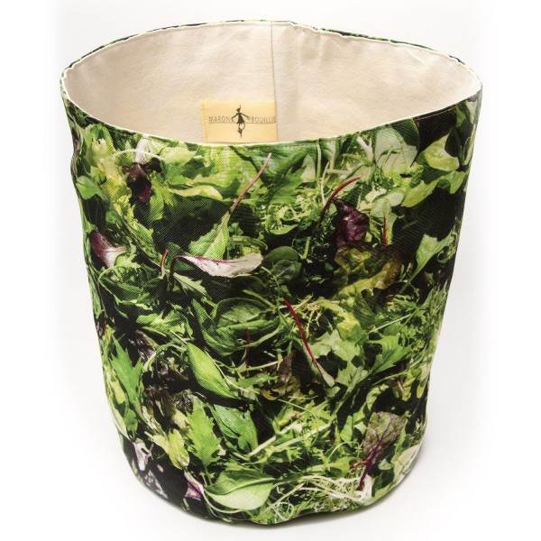 Salad Vegetable Basket - side view unfolded on a white background - Maron Bouillie made in France
