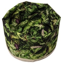 Vegetable basket printed photos of mixed salad - top view on a white background - Maron Bouillie made in France