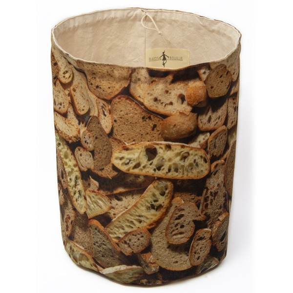 French Bread Basket printed assorted slices, unfolded and opened - Maron Bouillie Paris made in France