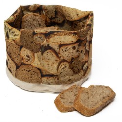 Corbeille de pain imprimé Tranches variées sur une table avec une tasse - Maron Bouillie Paris made in France 2