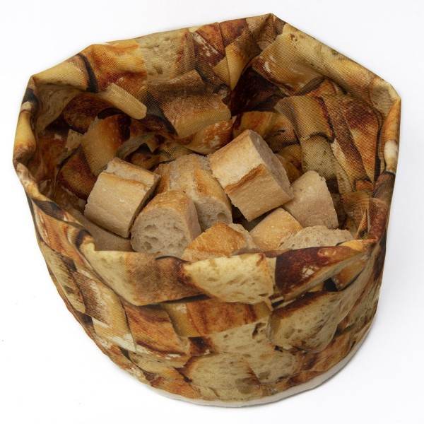 French bread basket printed photos of baguette with pieces of baguette inside - Maron Bouillie made in France
