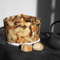 Bread basket printed french baguette placed on a table with a teapot - Maron Bouillie Paris made in France