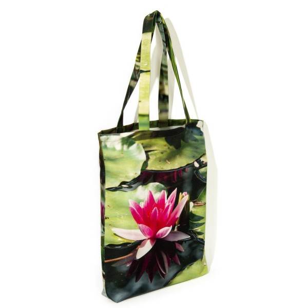 Tote bag Fleur Nénuphar - Sac de créateur Maron Bouillie made in France