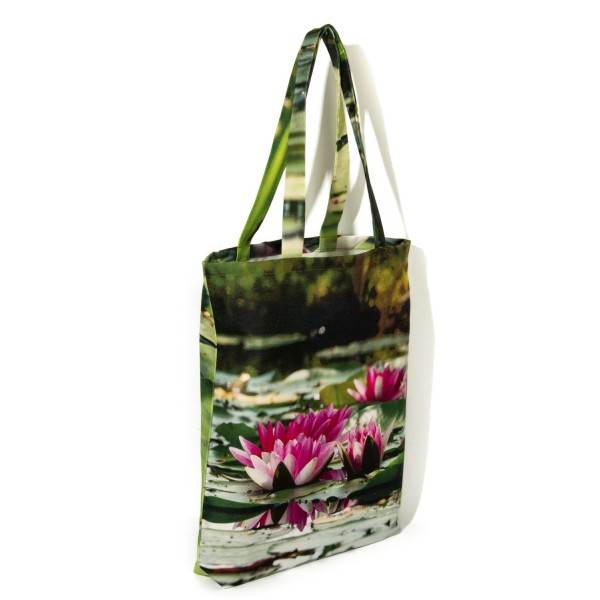 Tote bag Fleur Nénuphar - Sac de créateur Maron Bouillie made in France
