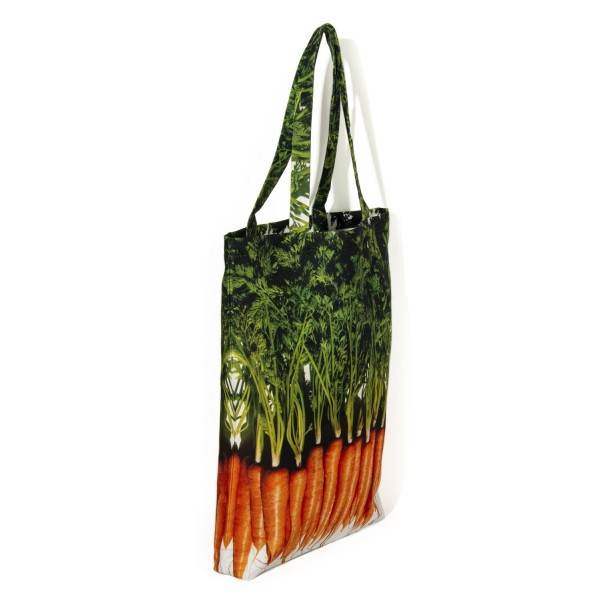 Large Vegetable Shopping Bag Carrots - Maron Bouillie market tote made in France