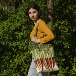Large Vegetable Shopping Bag multicolored Carrots carried by a Young Girl -  Maron Bouillie market tote