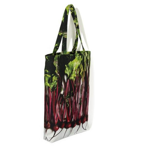 Grand sac de course légumes Betteraves - Sac de shopping Maron Bouillie made in France