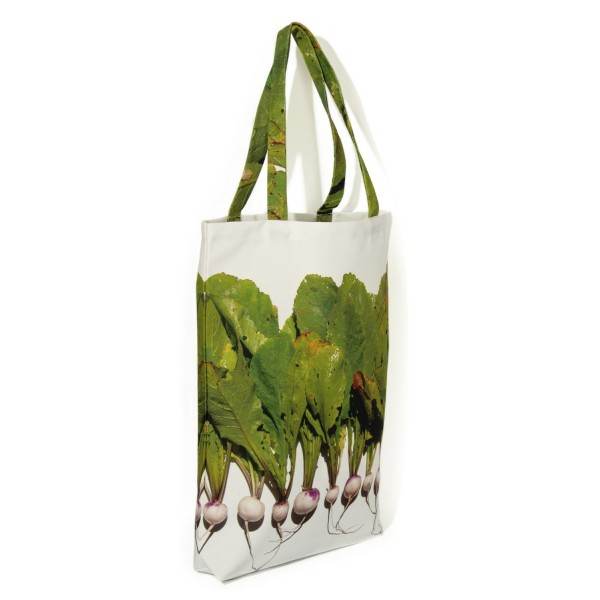 Turnips large shopping bag - Designer tote bag Maron Bouillie made in France