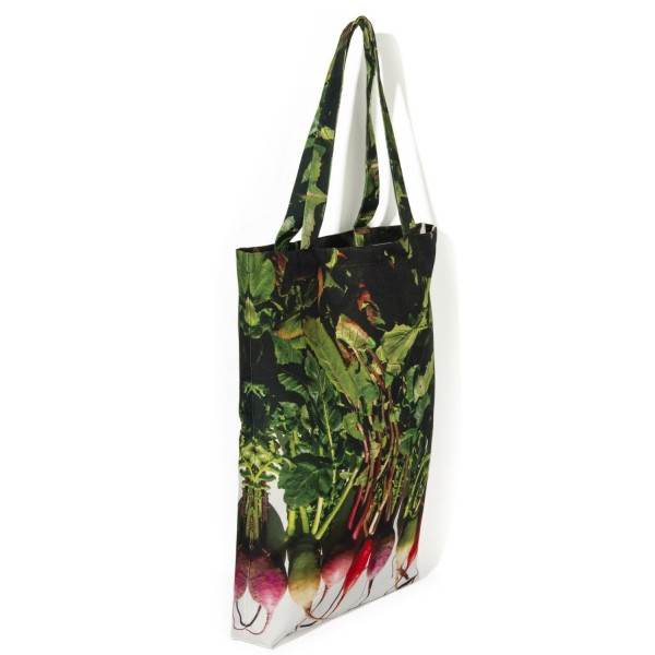 Large Vegetable Shopping Bag Winter radishes - Maron Bouillie market tote made in France