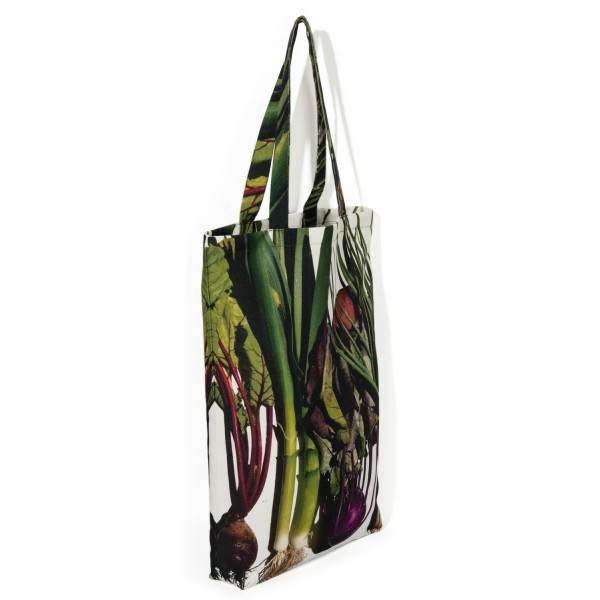 June vegetables large shopping bag - Designer tote bag Maron Bouillie made in France