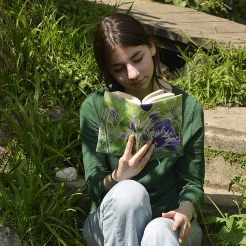 Anemone floral book cover - Maron Bouillie made in France