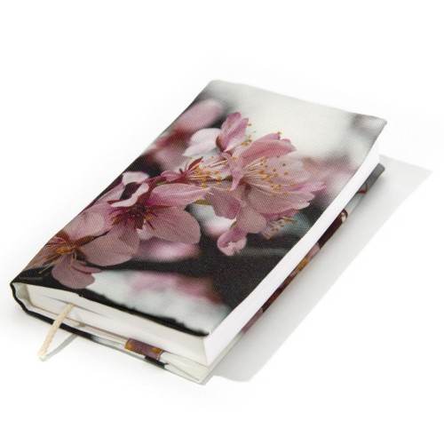 Couverture de livre fleurie Cerisier d'Hiver - Maron Bouillie made in France