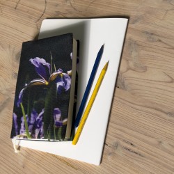 Couverture de livre fleurie Iris - Maron Bouillie made in France