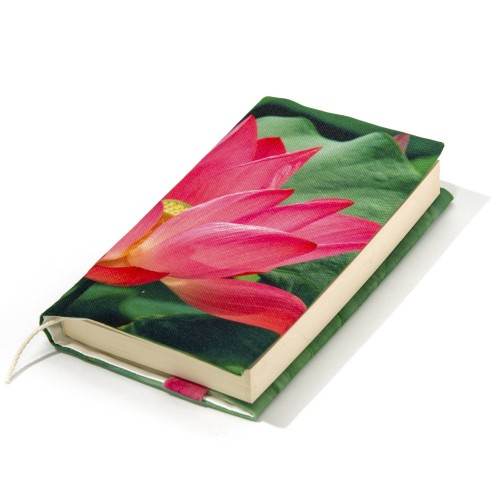 Oriental lotus floral book cover - Maron Bouillie made in France