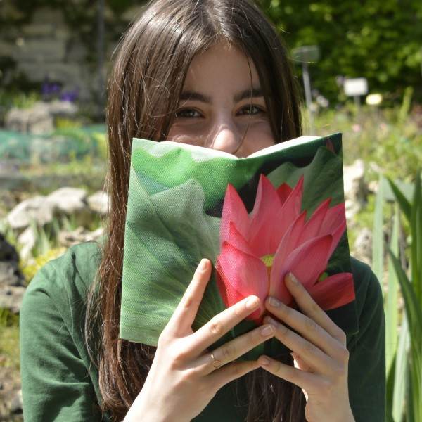 Oriental lotus floral book cover - Maron Bouillie made in France Oriental lotus floral book cover - Maron Bouillie made in France