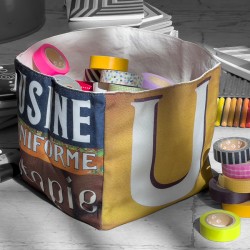 Alphabet letter box UV filled with rolls of colored adhesive tape - Maron Bouillie made in France