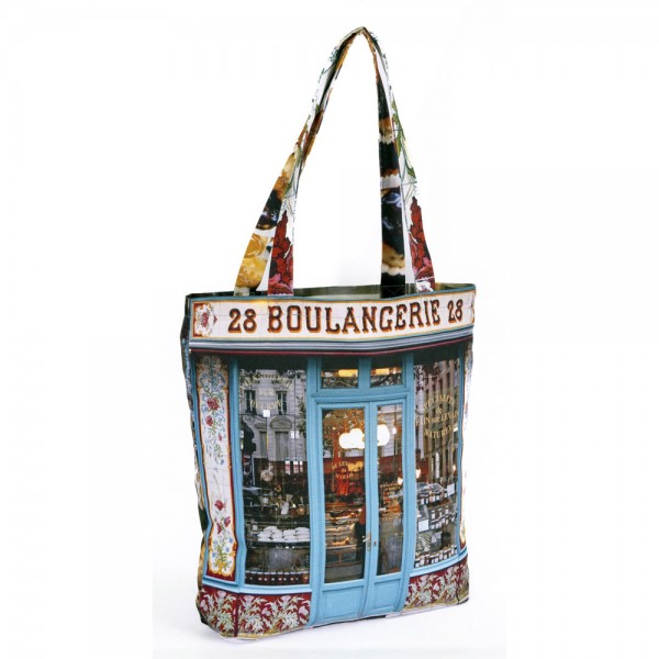 Tote bag Paris Boulangerie 28 front view - Cute tote bag made in Paris Maron Bouillie